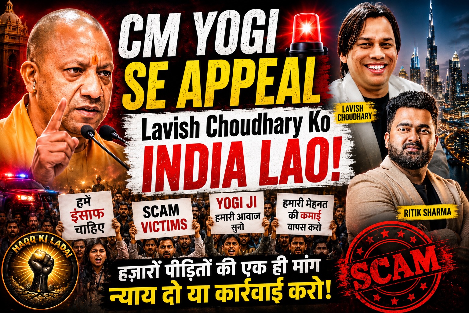 CM योगी से अपील! लविश चौधरी को भारत लाओ, हजारों स्कैम पीड़ितों की गुहार